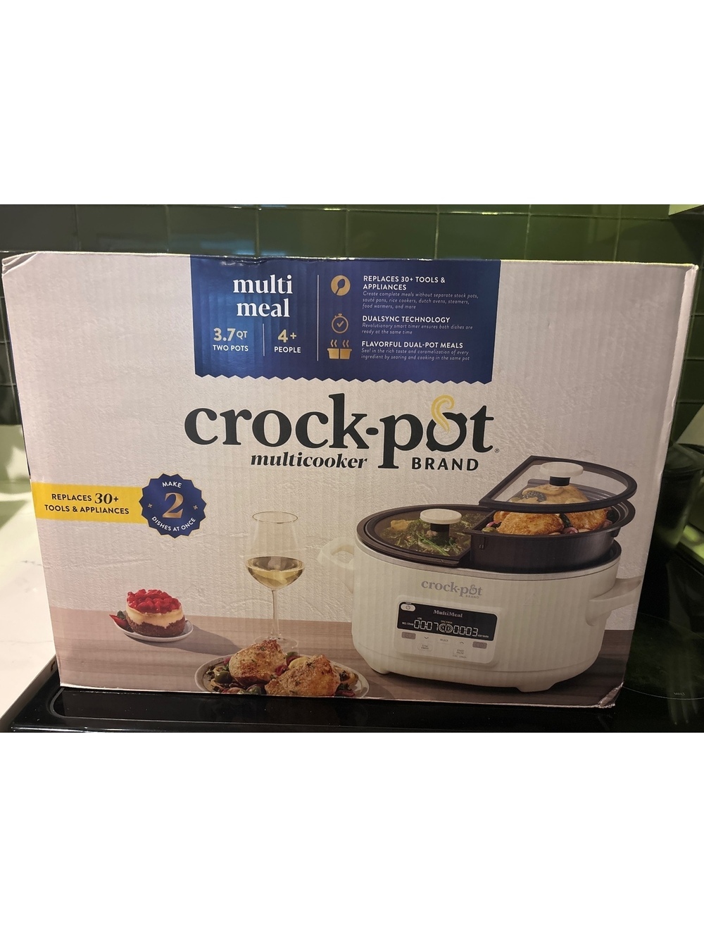 Crock-Pot MultiMeal Multicooker 3.7 Qt Dual Pot Programmable Oat Milk NEW
